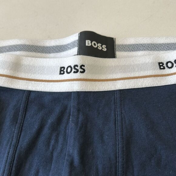 BOSS Men's Bold Logo Cotton Stretch Trunks, Navy, 2XL, NWOT - Picture 3 of 6